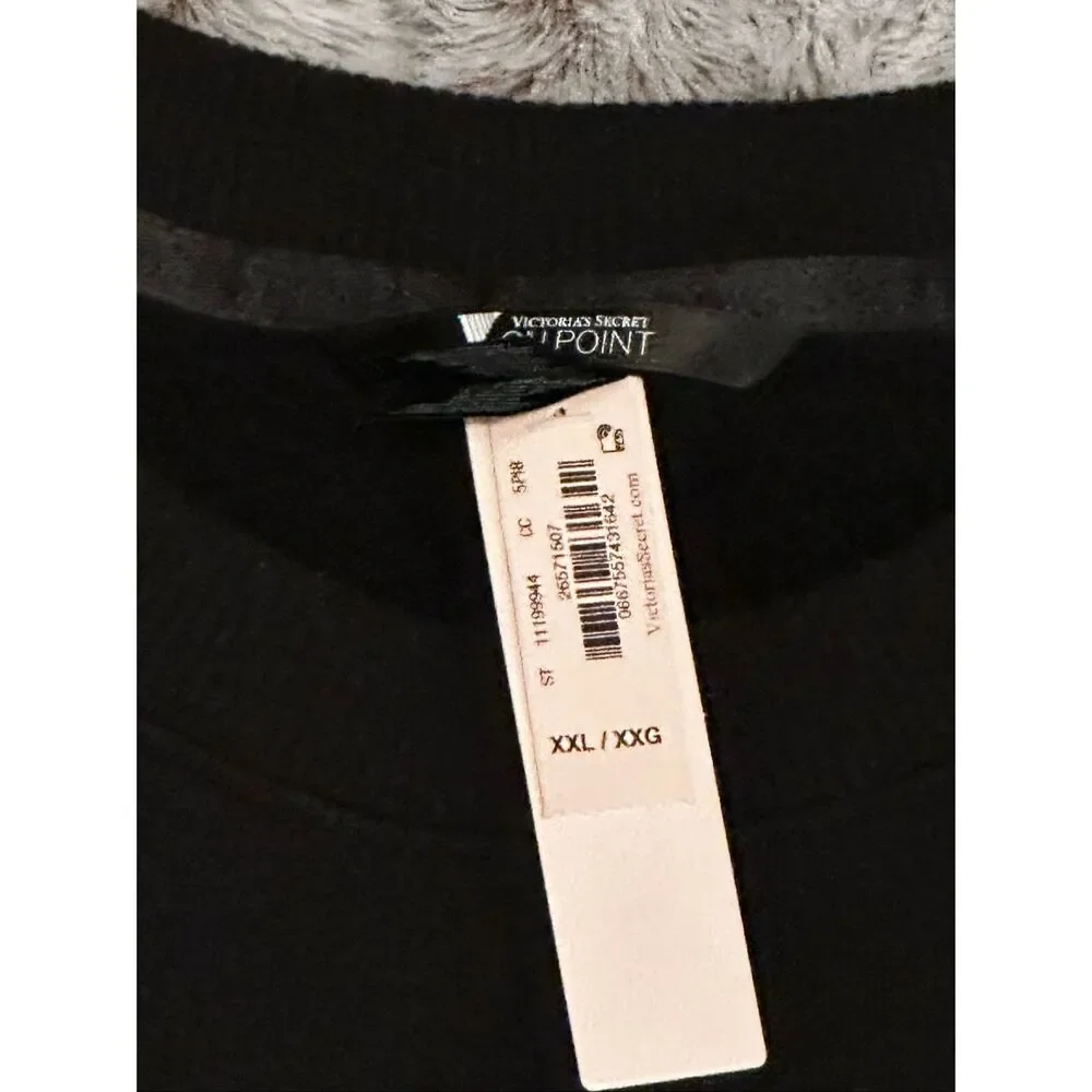 NWT Victoria's Secret Black Sweatshirt Size XXL - Picture 7 of 9